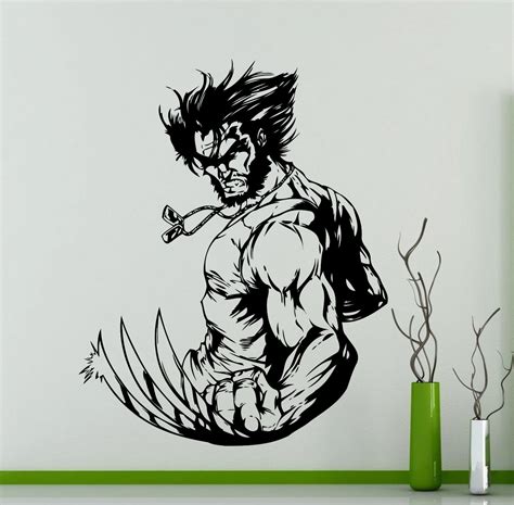 Wolverine Wall Decal Superhero Dc Marvel Comics Vinyl Sticker Etsy