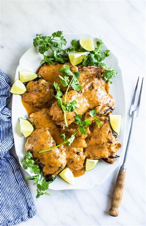 Spicy Coconut Grilled Chicken Thighs Tableanddish