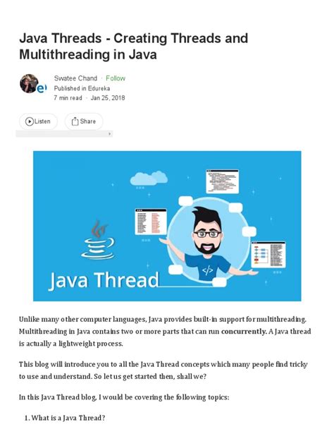 Java Threads Creating Threads And Multithreading In Java By Swatee