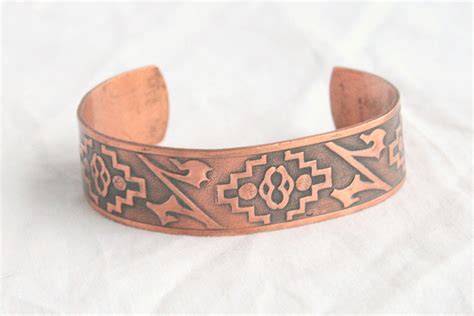 Vintage Mens Solid Copper Cuff Bracelet By Camanoislandvintage