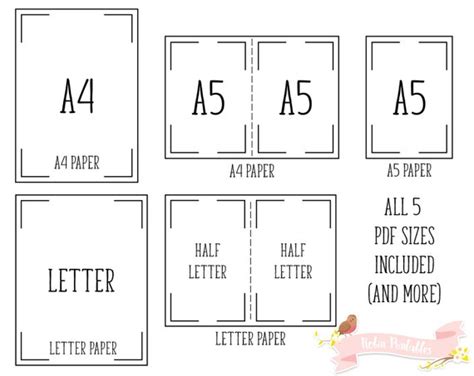 Paper And Party Supplies A5 Printable Kitchen Conversions Half Letter