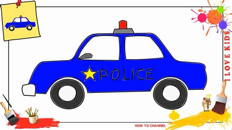 How To Draw A Police Car 2 Easy And Slowly Step By Step For Kids Youtube