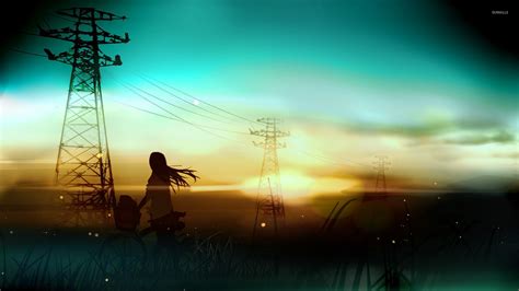 Girl Watching The Sunset 2 Wallpaper Anime Wallpapers