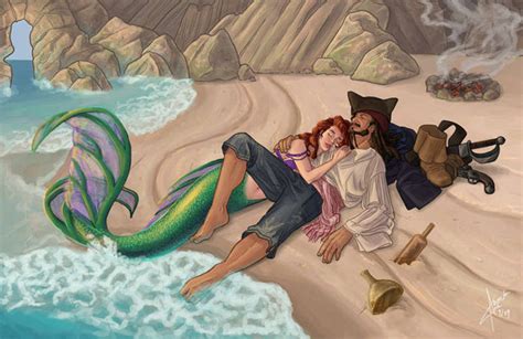 Disney Romanze Meerjungfrau Arielle Und Captain Jack
