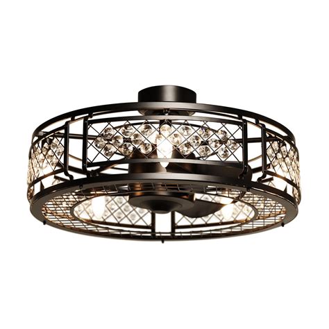 Flush mount ceiling fans are the alternative name of hugger fans or low profile. Parryville Industrial Crystal Chandelier Ceiling Fan with ...