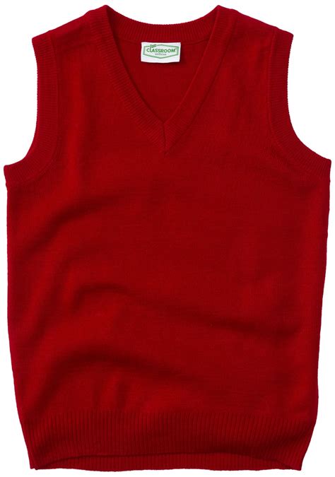 Classroom School Uniform Adult Unisex V Neck Sweater Vest 56914 L Red