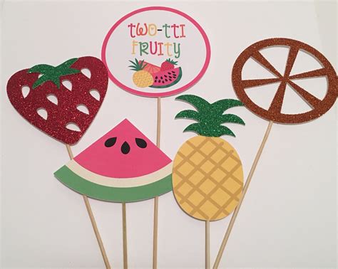 Two Tti Frutti Centerpiece Sticks Set Of 5 Tutti Frutti Etsy
