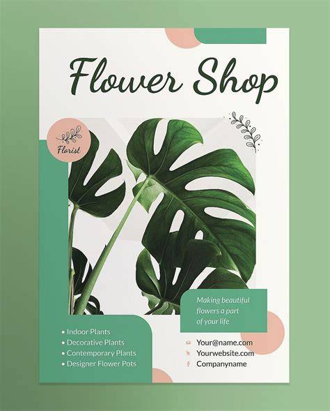 Ready To Use Flower Shop Poster Corporate Identity Template Flower