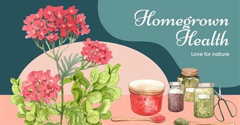Free Vector Facebook Template With Herb Homegrown Conceptwatercolor Style