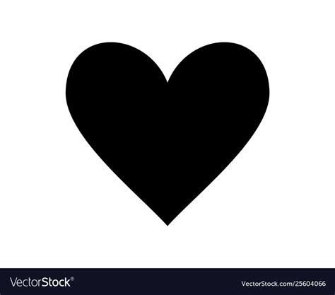 Love Heart Icon Black Silhouette Isolated On Vector Image Affiliate