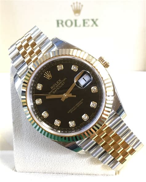 Rolex Datejust 41 Steel And Yellow Gold Black Diamond Dial 126333