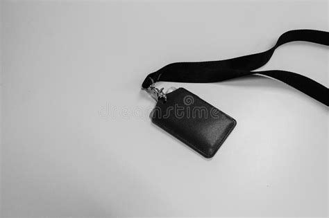 isolated neck leather name badge for safety in company access stock image image of hang
