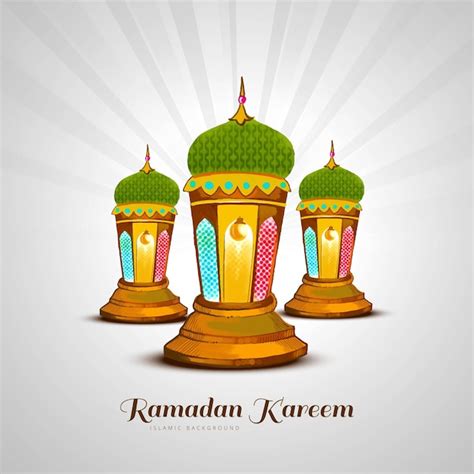 Free Vector Islamic Greetings Ramadan Kareem Card Celebration Background