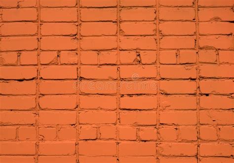 Orange Bricks Background Painted Brick Wall Orange Brick Wall