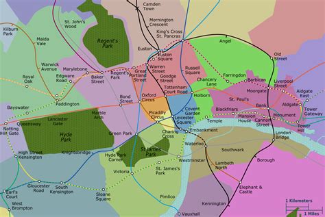 Map Of London Neighborhoods And Attractions Coastal Map World