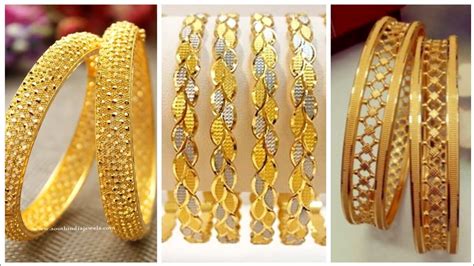 Simple And Beautiful 18 Carat Gold Bangles Designs In White Gold And Pure Gold Youtube