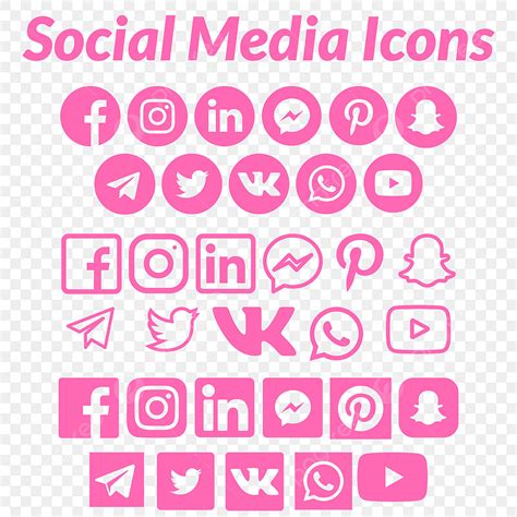 Iconos De Redes Sociales Png Redes Sociales Rosado Conos Png Y The