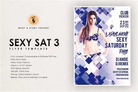 Sexy Sat 3 Flyer Template Sexy Flyer