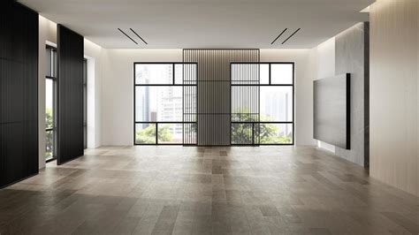 Interior Of An Empty Modern Living Room In 3d Rendering 2068024 Stock