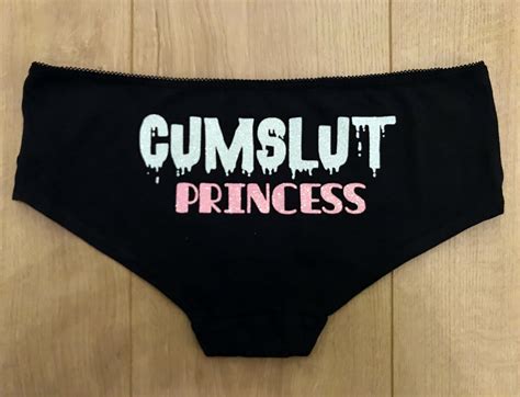 Cum Slut Princess Glitter Knickers Thong Hot Pants Naughty Ddlg Kinky 55g Ebay