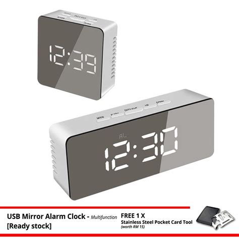 Goodnewusb Mirror Alarm Clockdigital Alarm Clocklarge Display Led