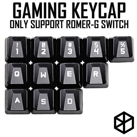 Abs Gaming Keycap สำหรับ Romer G Oem Shine Through12 Keycap 12345 Qwer