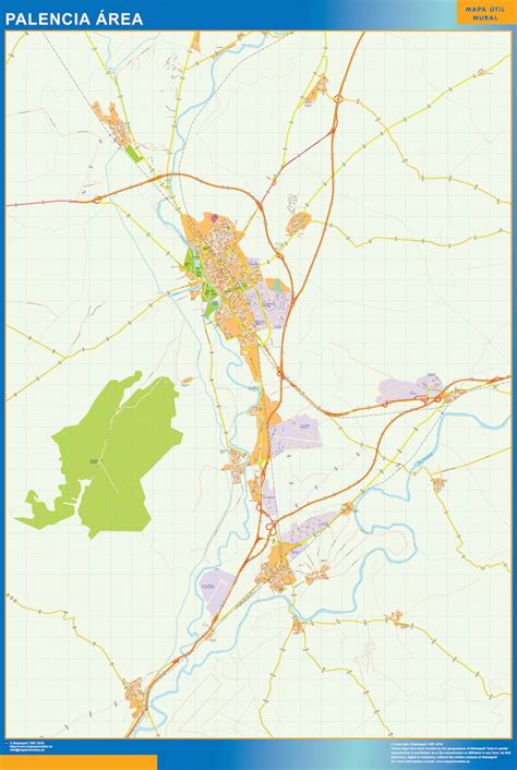 Mapa Carreteras Palencia Area Para Pared Mapas De Municipios De España