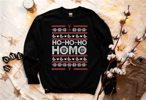 Ho Ho Ho Ugly Sweaterhomo Merry Christmasgay Christmas Sweatshirtugly Christmas Sweater