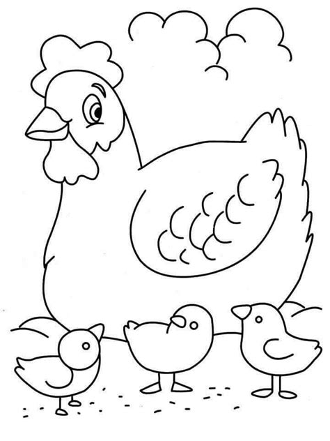 La Gallina Y Sus Pollitos Para Colorear Mother Hen Chicks Esp Pagina