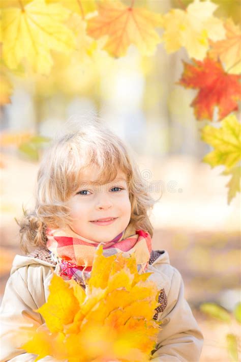 Child In Autumn Park Stock Image Image Of Casual Leaves 31470115