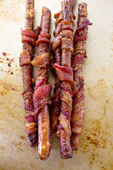 Bacon Wrapped Pretzel Rods Bunnys Warm Oven