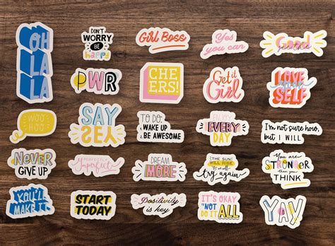Inspirational Quote Collection Sticker 24 Pack Cute Etsy