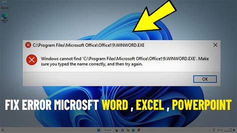 Windows Cannot Find Winwordexe Make Sure You Typed The Name Correctly