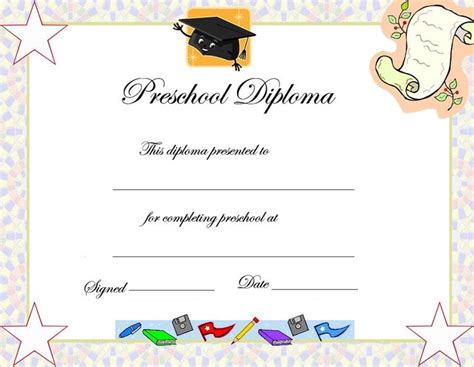 Preschool Graduation Certificate Template Kindergarten Graduation