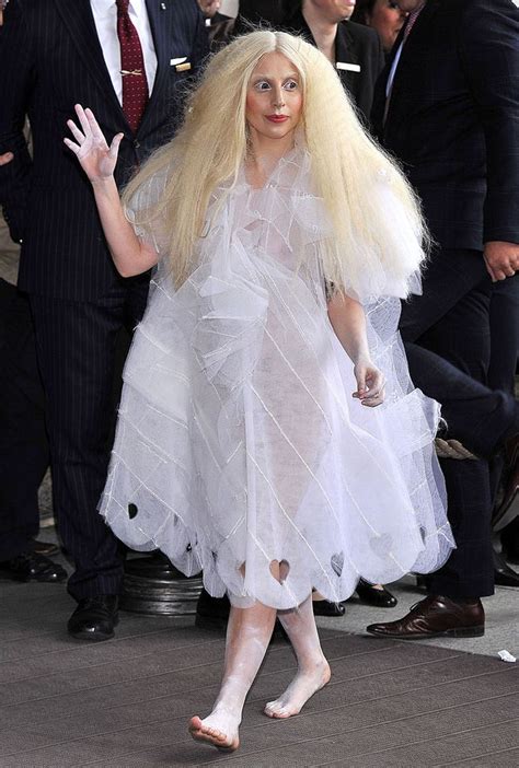 The Sheer Chalky Dress That Revealed Everything Underneath Lady Gaga Outfits Lady Gaga
