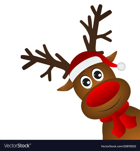 Funny Cartoon Christmas Reindeer Royalty Free Vector Image