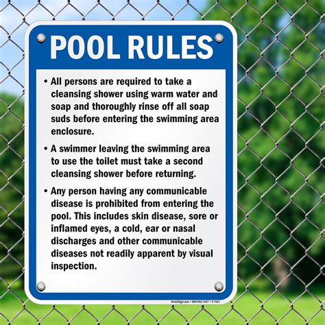 Missouri Pool Rules And Regulations Sign Sku S 7611