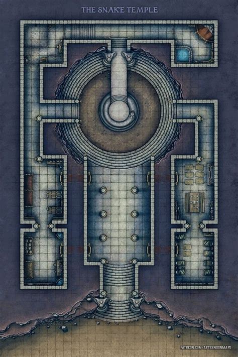 The Snake Temple Battle Map X Battlemaps Fantasy Map Dungeon