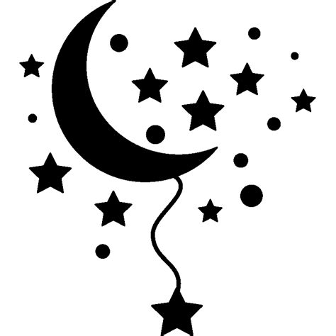 Sticker Croissant De Lune Et Des étoiles Pas Cher Stickers Enfants