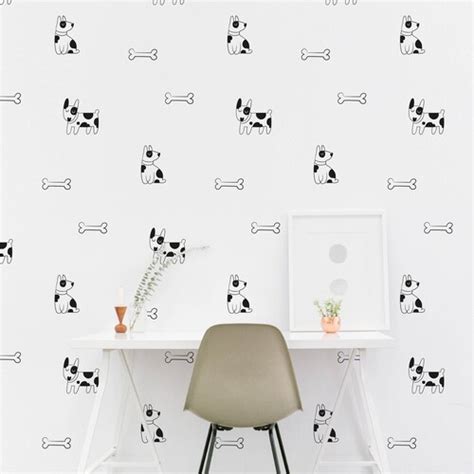 Dog And Bone Wall Decal Kids Room Dogs Bone Wall Sticker Etsy