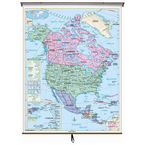North America Classroom Wall Map By Universalmap My Xxx Hot Girl