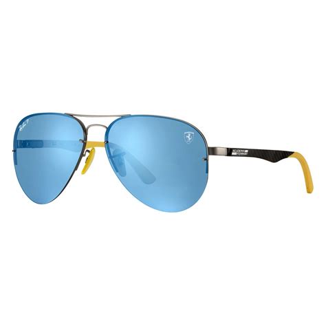Ray Ban Polarized Blue Mirror Chromance Aviator Sunglasses 331584 Ray Ban Polarized Blue Mirror