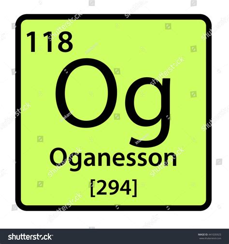 Newly Named Element Oganesson Periodic Table 스톡 일러스트 441035923