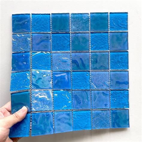 Non Slip Glass Mosaic Tile Blue Glass Pool Mosaic Iridescent Tiles China Mosaic And Mosaic Tile