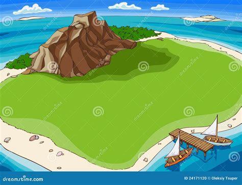 Island Stock Vector Illustration Of Mountain Reef Pacific 24171120