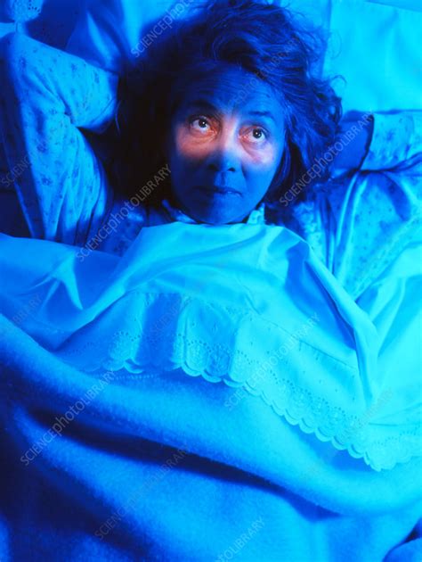 Insomnia Woman In Bed Unable To Sleep Stock Image M1800077