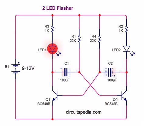 Simple Flasher Unit Circuit Diagram