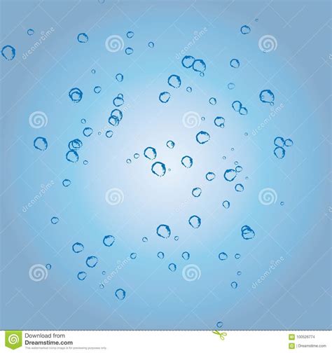 Bubbles In Water On Blue Background Stock Vector Illustration Of