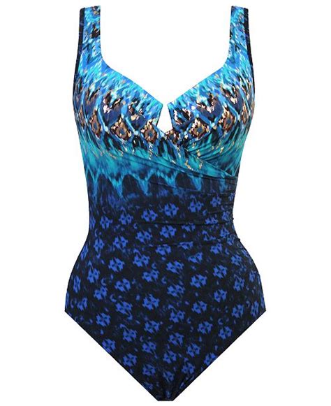 Miraclesuit Plus Size Sunset Cay Escape Printed One Piece Swimsuit And Reviews Swimwear Plus