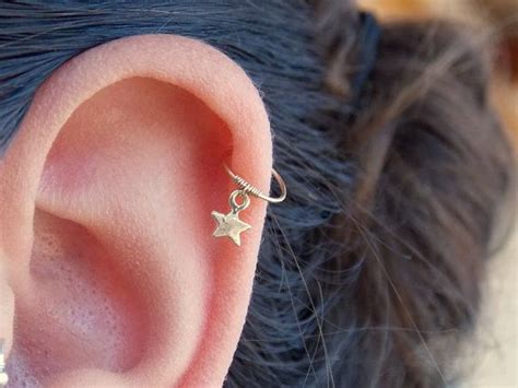 Tiny Gold Star Cartilage Earring Helix Hoop By Sofisjewelryshop Ear